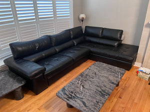 Black Leather Sectional Sofa, from Leon's