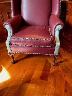 "The Upholstery Centre" Leather Wingback Chair # 1