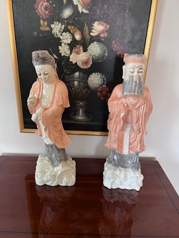 Pair of Porcelain Oriental Statues (22")