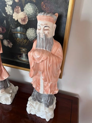 Pair of Porcelain Oriental Statues (22")