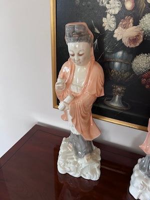 Pair of Porcelain Oriental Statues (22")
