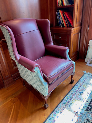 "The Upholstery Centre" Leather Wingback Chair # 2