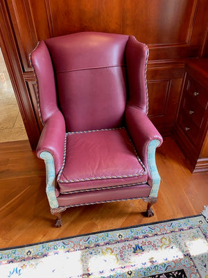 "The Upholstery Centre" Leather Wingback Chair # 2