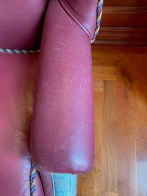 "The Upholstery Centre" Leather Wingback Chair # 2
