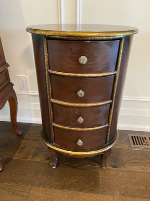 4 Drawer Oval Accent Table