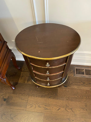 4 Drawer Oval Accent Table