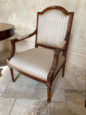 Pair of Louis XV Carved Armchairs (*table not for sale)