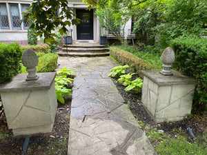 2pc Outdoor Cement Decor Lot