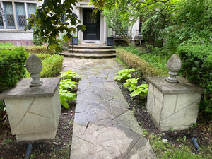 2pc Outdoor Cement Decor Lot