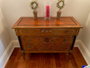 "The Art Shoppe" Beautiful Painted Design 3 Drawer Cabinet
