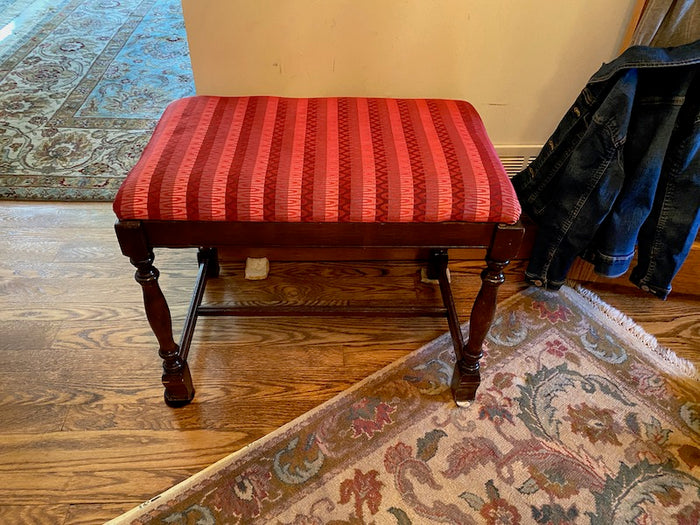 Small Red Upholstered Bench
