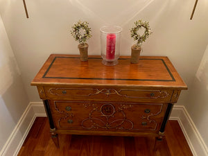 "The Art Shoppe" Beautiful Painted Design 3 Drawer Cabinet