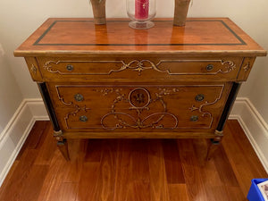 "The Art Shoppe" Beautiful Painted Design 3 Drawer Cabinet