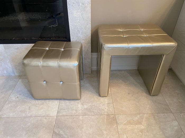 Gold Faux Leather Stool Lot