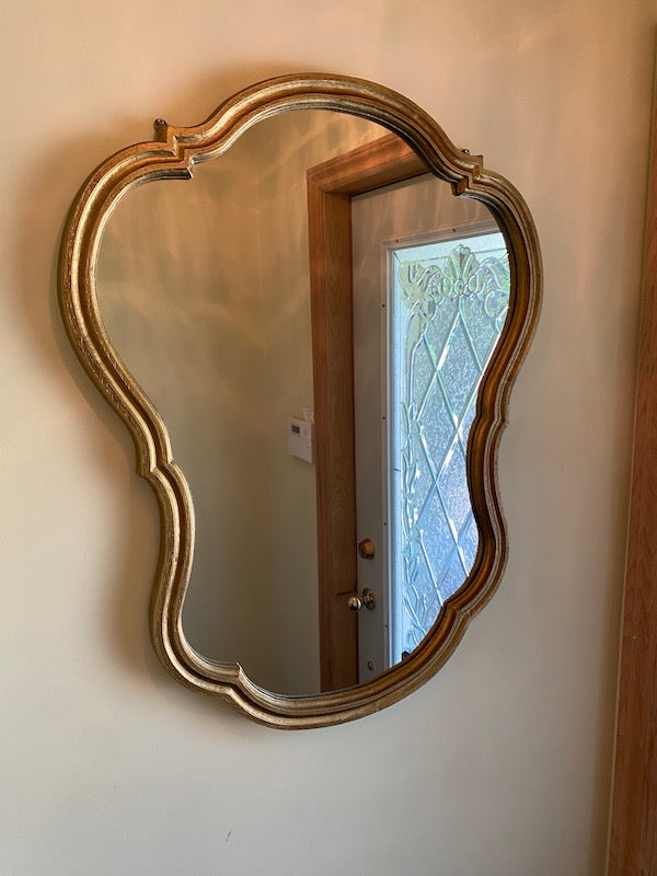 Gold Framed Wood Mirror