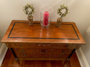 "The Art Shoppe" Beautiful Painted Design 3 Drawer Cabinet