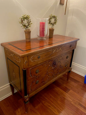 "The Art Shoppe" Beautiful Painted Design 3 Drawer Cabinet