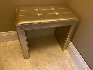 Gold Faux Leather Bench