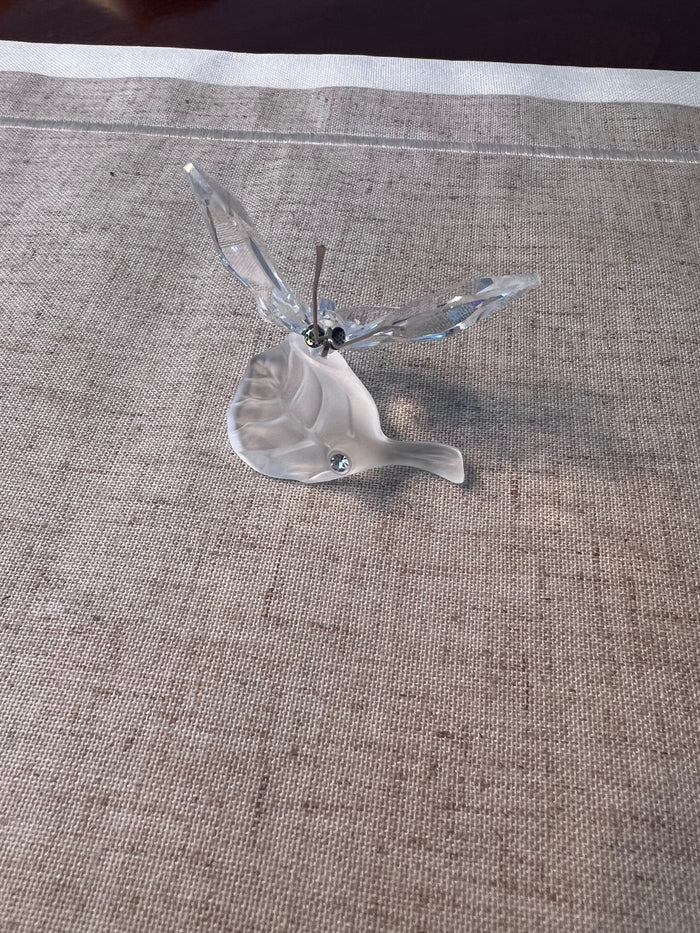 Swarovski Crystal Butterfly On Leaf