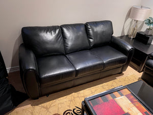 Black Leather Pull Out Sofa
