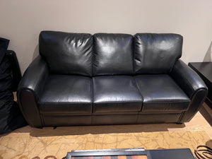 Black Leather Pull Out Sofa