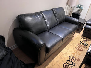 Black Leather Pull Out Sofa