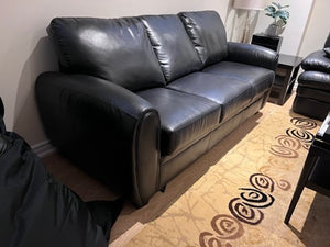 Black Leather Pull Out Sofa