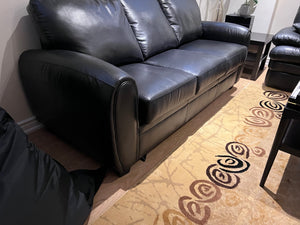 Black Leather Pull Out Sofa