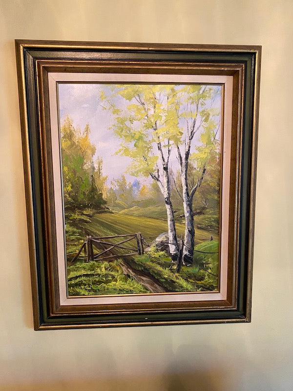 Original Painting, Birch Trees & Forest