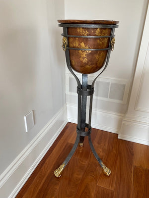 "Shaw-Pezzo" Ornate Planter on Stand with Clawed Feet & Lion Head Accents