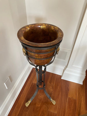 "Shaw-Pezzo" Ornate Planter on Stand with Clawed Feet & Lion Head Accents