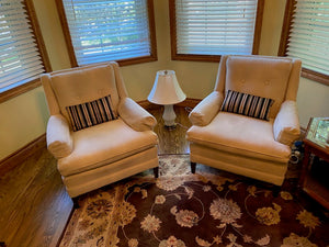 Pair of Cream Upholstered Armchairs