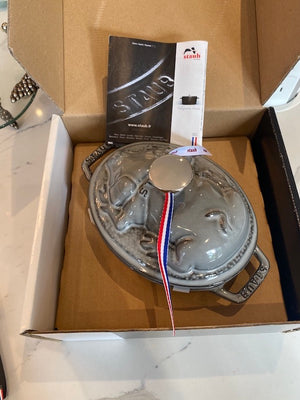 Brand New Staub Cast Iron 1 qt. Pig Cocotte - Graphite Grey