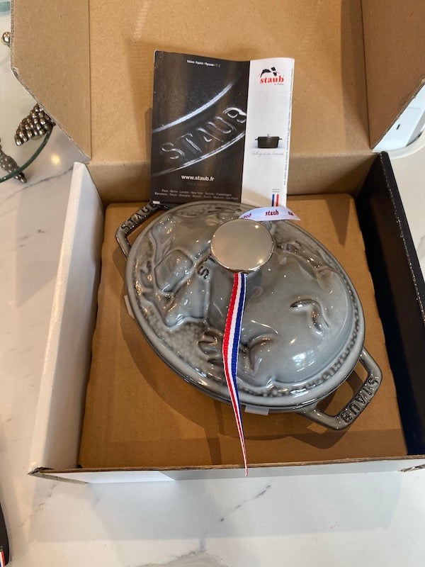 Brand New Staub Cast Iron 1 qt. Pig Cocotte - Graphite Grey