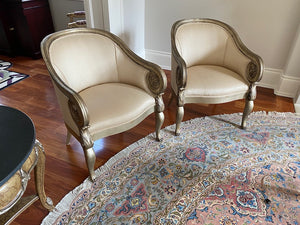 Pair of "Shaw-Pezzo" Gold Accent Chairs with clawed feet