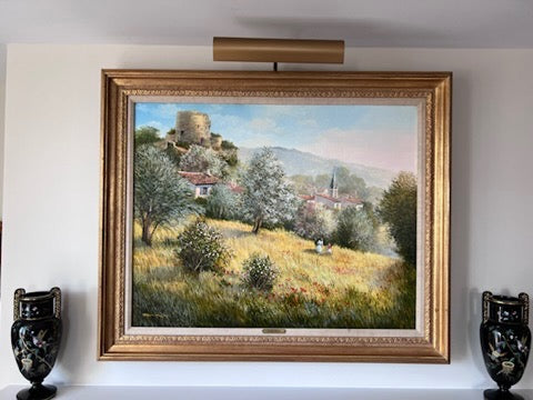Original French Impressionist Oil Painting by Raymond Quence- 42"x35"