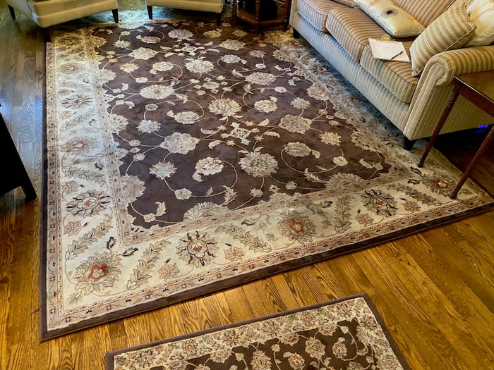 Brown Machine Made Area Rug