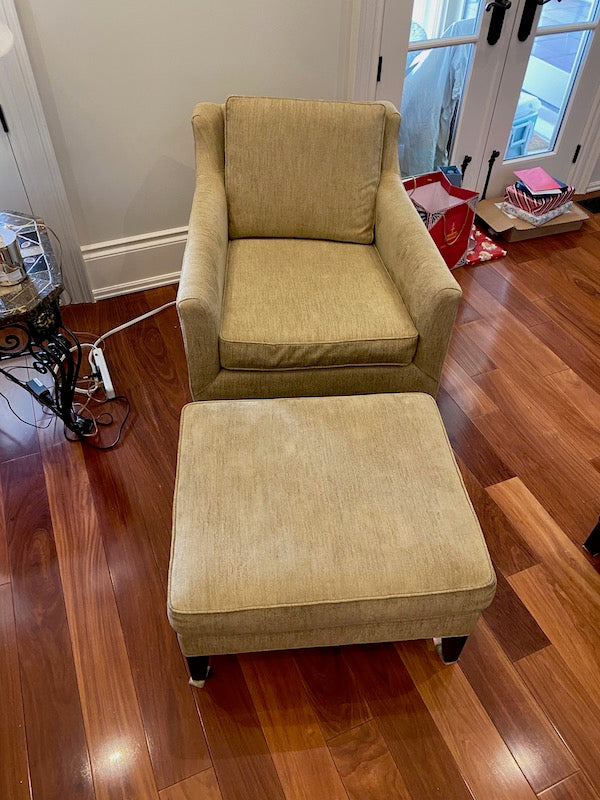 Mitchell Gold + Bob Williams Chair + Ottoman