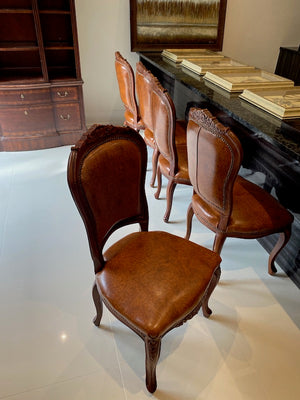 4 Leather Dining Chairs by Wooyul