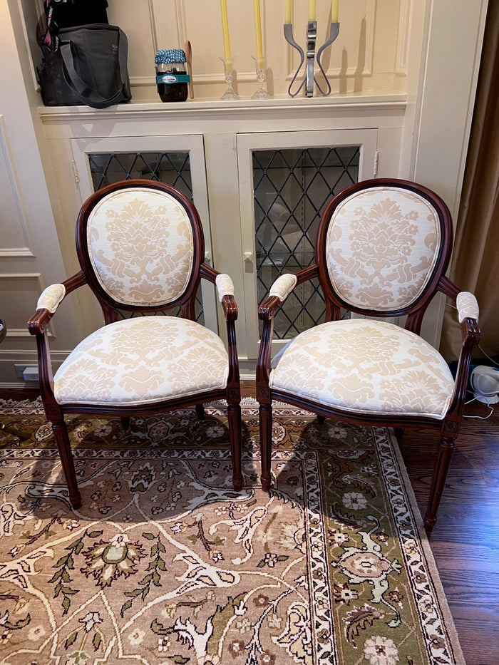 Pair of French Louis XVI Neoclassical Armchairs