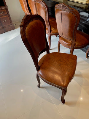 4 Leather Dining Chairs by Wooyul