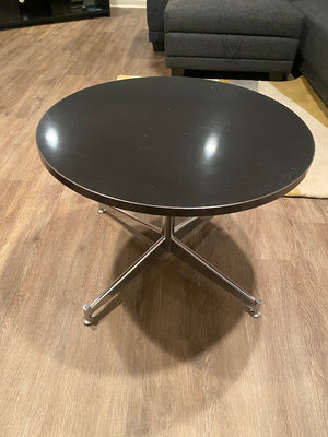 Black Vintage Round Accent Table