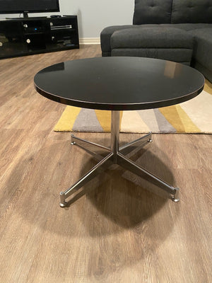 Black Vintage Round Accent Table