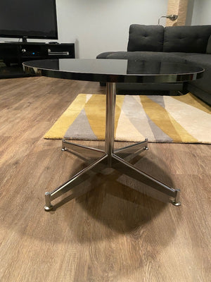 Black Vintage Round Accent Table