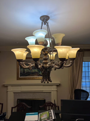 Bronzed Metal Chandelier