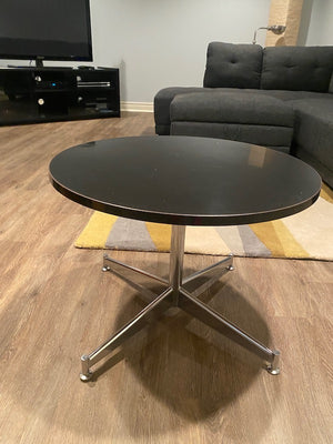 Black Vintage Round Accent Table
