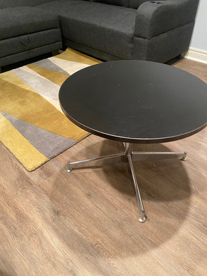 Black Vintage Round Accent Table