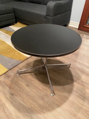 Black Vintage Round Accent Table