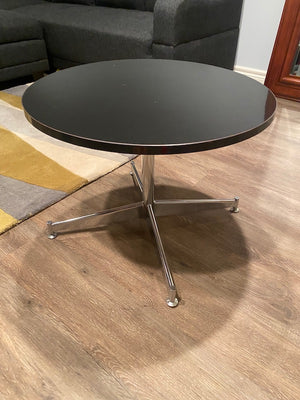 Black Vintage Round Accent Table