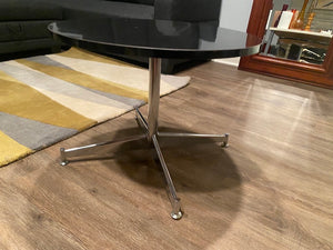 Black Vintage Round Accent Table